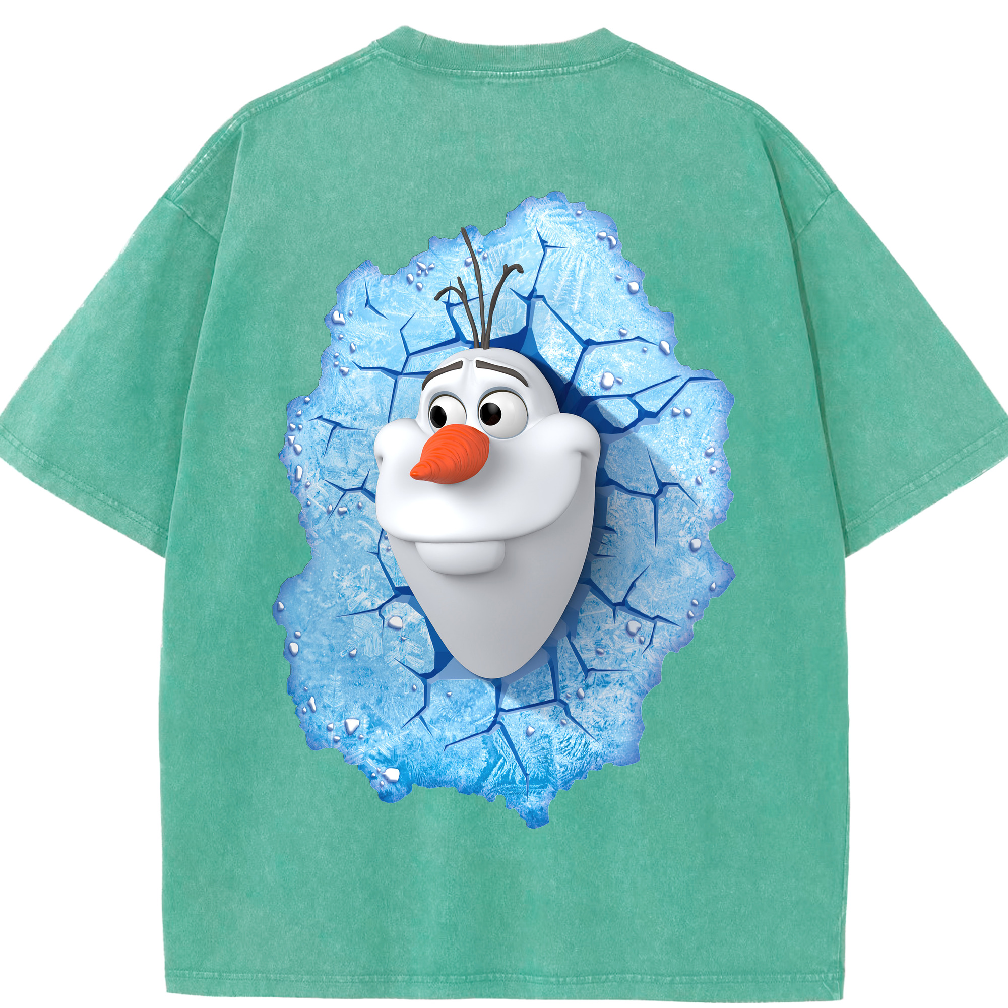 （画像用） アナと雪の女王 アンナ エルサ Frozen Anna Elsa 綿100% ヴィンテージ風 半袖Tシャツ（背面プリント）